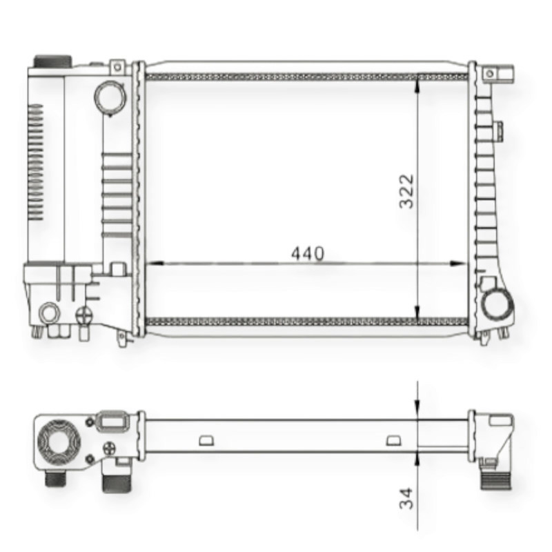 Радіатор двигуна BMW 3 (E30, E36), 5 (E34) 1.6-2.8i (88-99) охолодження Мукачево - фото 1