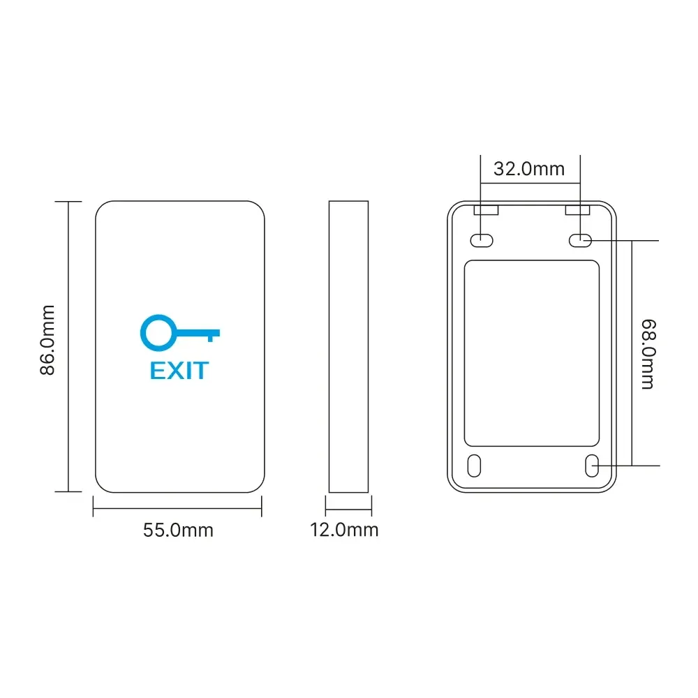 Кнопка виходу сенсорна накладна Trinix ART-901 White (70-00032) Київ - фото 3