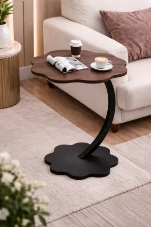 Прикроватный кофейный столик Flower 40х30х60 см Темное-Дерево Коломия