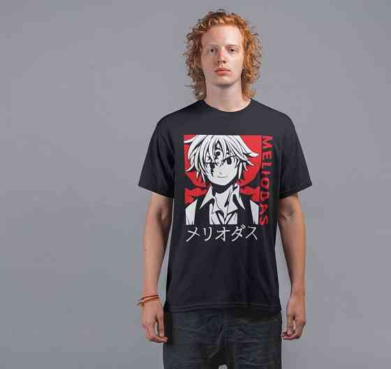 Футболка мужская аниме Нанатсу Но Таизаи Севен оверсайз (S/M/L) Черний AnimeJ0944 Днепр