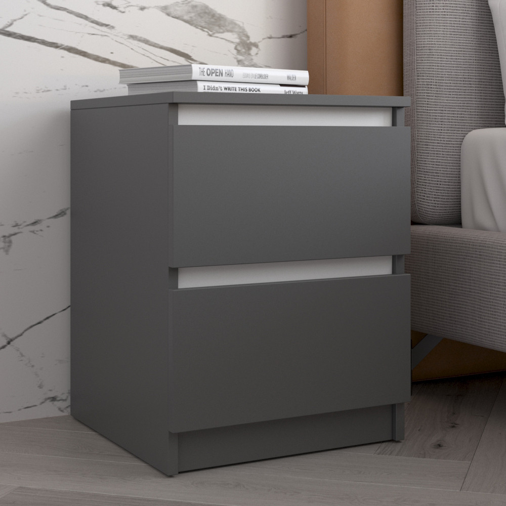 Прикроватная тумба VAYS R-5, 2 ящика без ручек, ЛДСП 40×40×53 см – тумба в спальню Львов - изображение 8