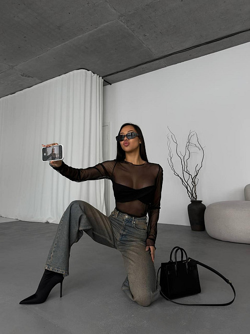 Жіночий привабливий топ сітка з імітацією ліфа стрейч сітка + віскоза Одеса - фото 5