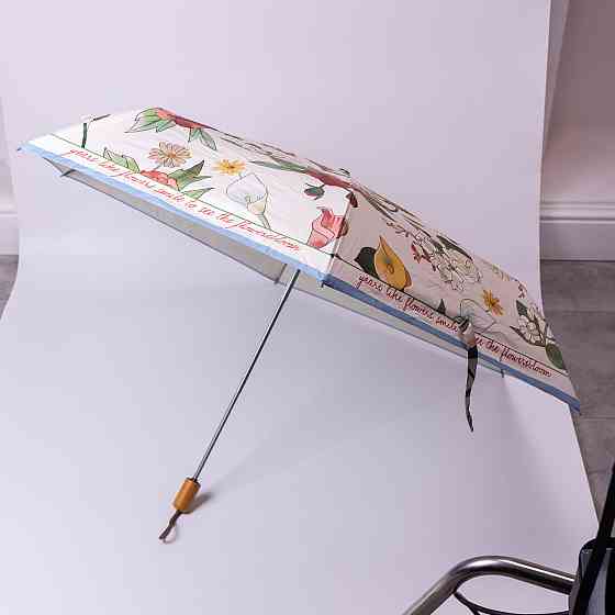 Yiwu Парасолька механічна елегантна з принтом міцна надійна з поліестеру діаметр 99 см Синій HP Коломия