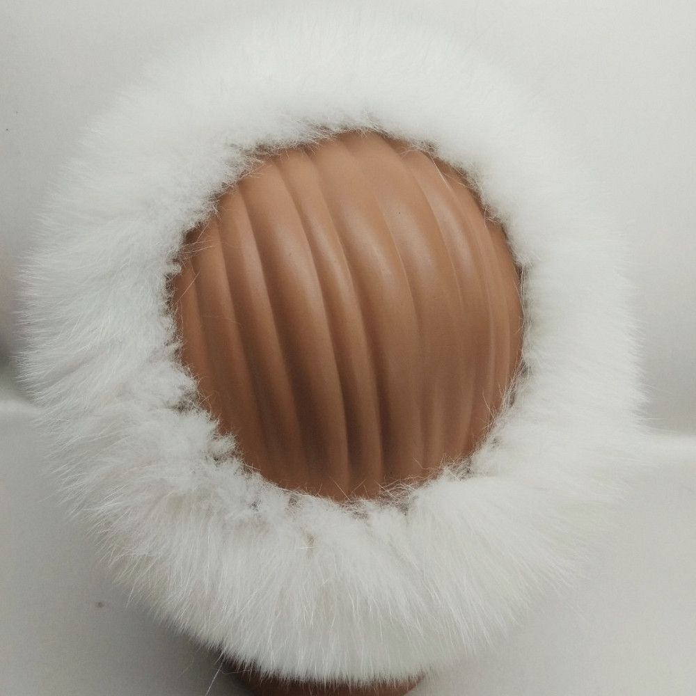 Меховая повязка на голову женская песцовая Белый Харьков - изображение 6