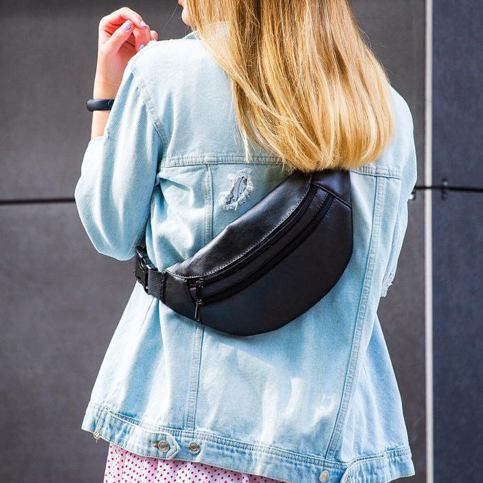 Сумка на пояс мужская бананка кожаная поясная экокожа компактная Київ - фото 9