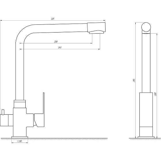 Смеситель для кухни под осмос Globus Lux ALPEN SUS-0110-BB (000017524) Киев
