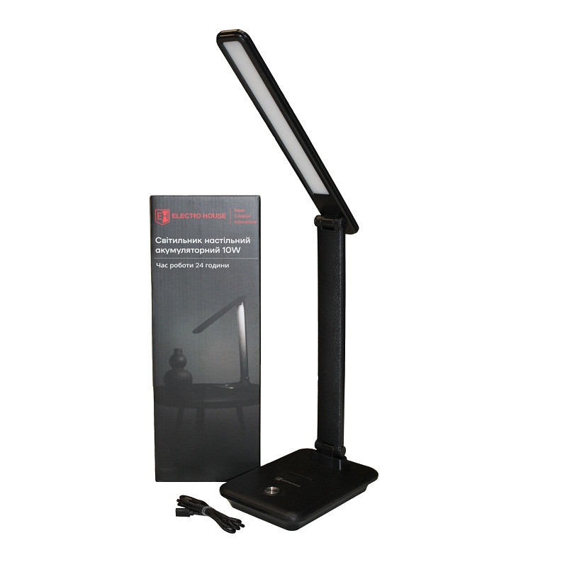 LED светильник настольный аккумуляторный с функцией повербанка 10Вт, черный Днепр - изображение 2