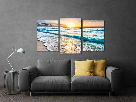 Модульна картина у вітальню/ спальню Голубі хвилі  Art-574_3 Київ