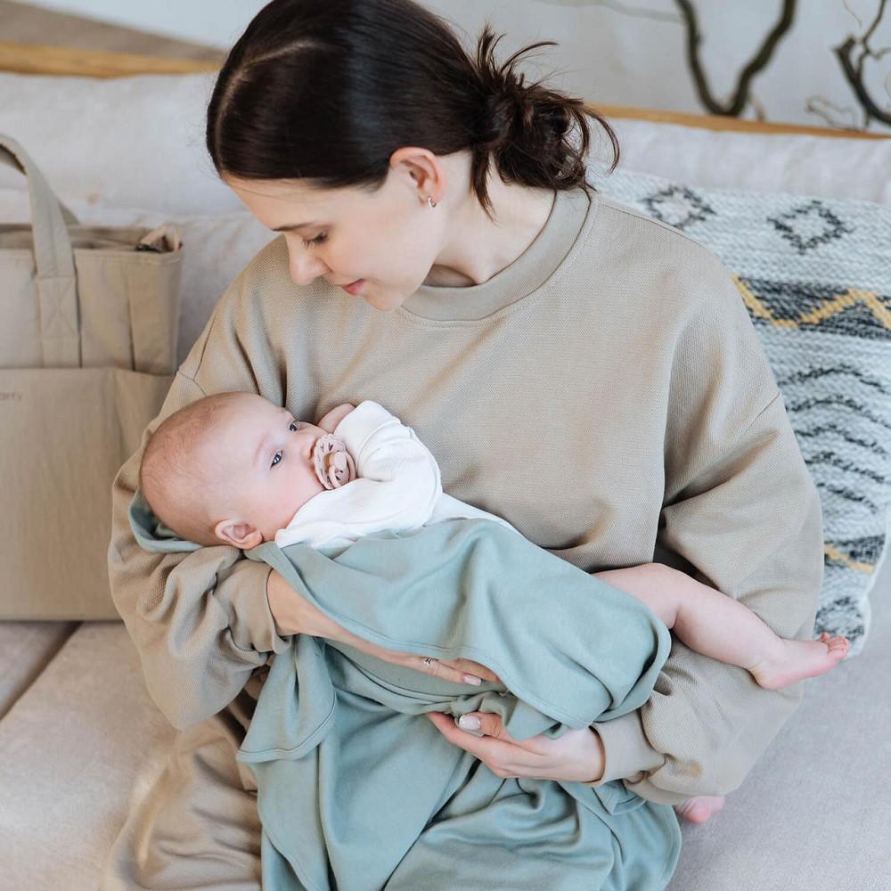 Легкий плед / Трикотажная пеленка серовато-зелёный Киев - изображение 1