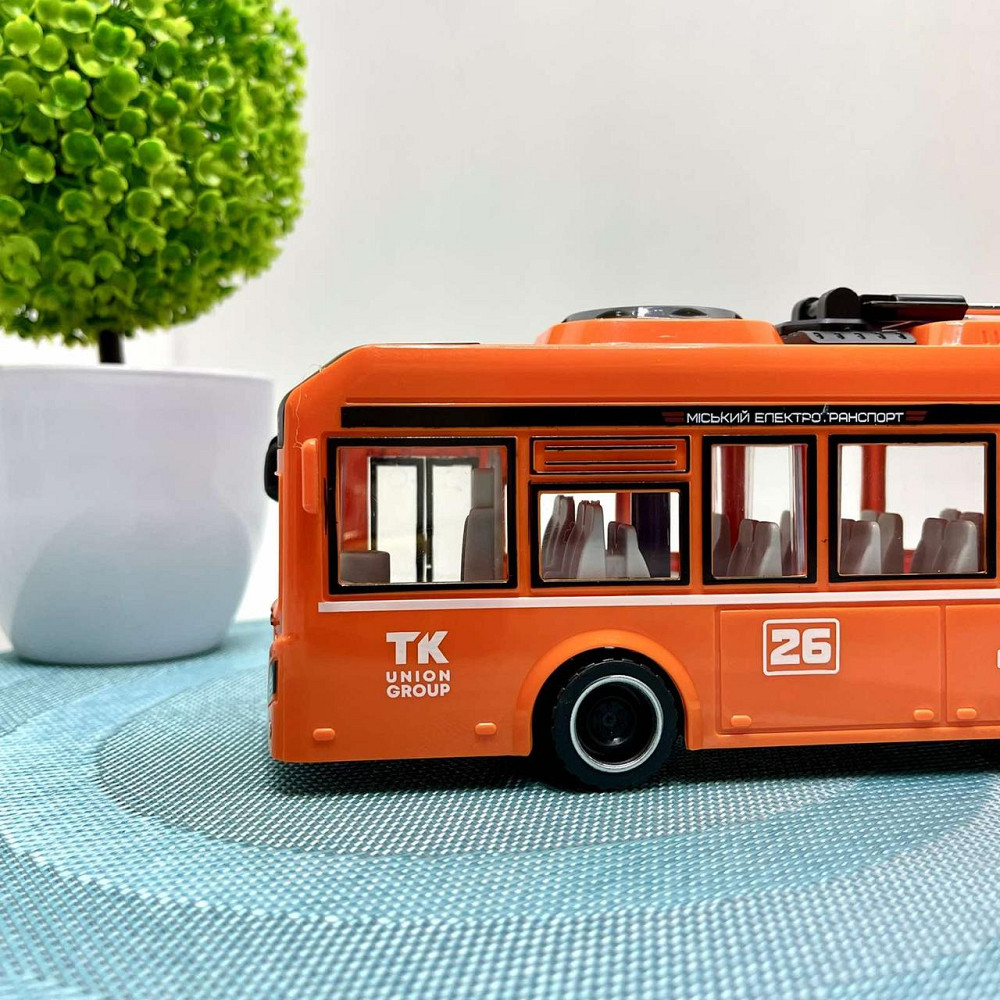 Тролейбус Авто Експерт з інерцією підсвічуванням і звуком відчиняються двері Помаранчевий (26487) Чернигов - изображение 6