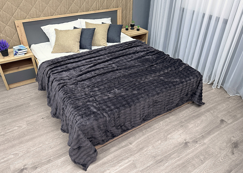 Плед-покривало 200х230 см (+-5см) Soft Night Графітовий (87-133) Київ - фото 3