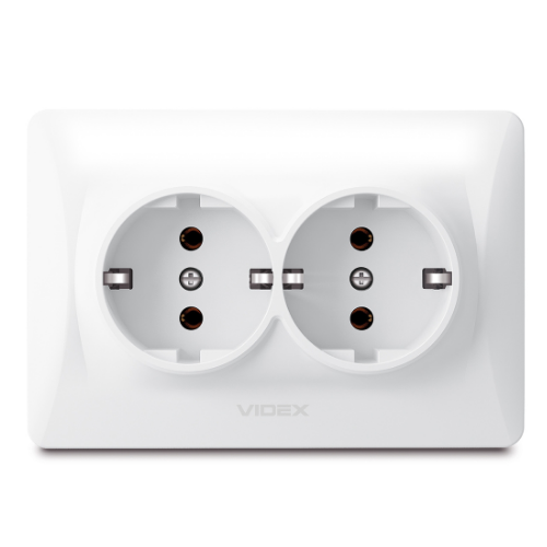 BINERA білий Розетка внутрішня 2-а із заземленням Videx Житомир - изображение 3
