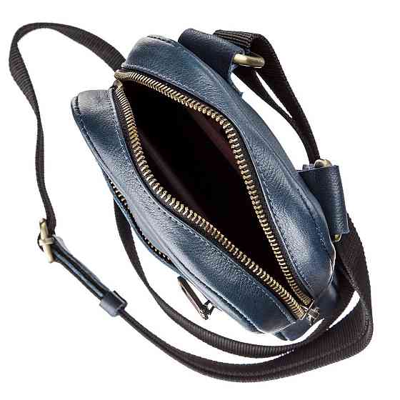 Чоловіча шкіряна сумка SHVIGEL 19105 Синя Київ