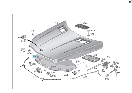Mercedes-Benz  A1666820126 Шумоізоляція капота ML/GLE W166 GLE Coupe C292 GL/GLS X166 Одеса