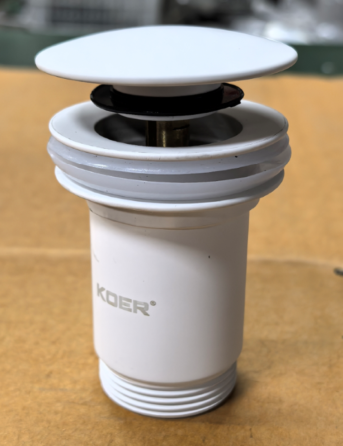 Донный клапан для раковины Koer PW-08-03 1 1/4'' без перелива автоматический СLICK-СLACK (Цвет белый) (KR5787) Киев