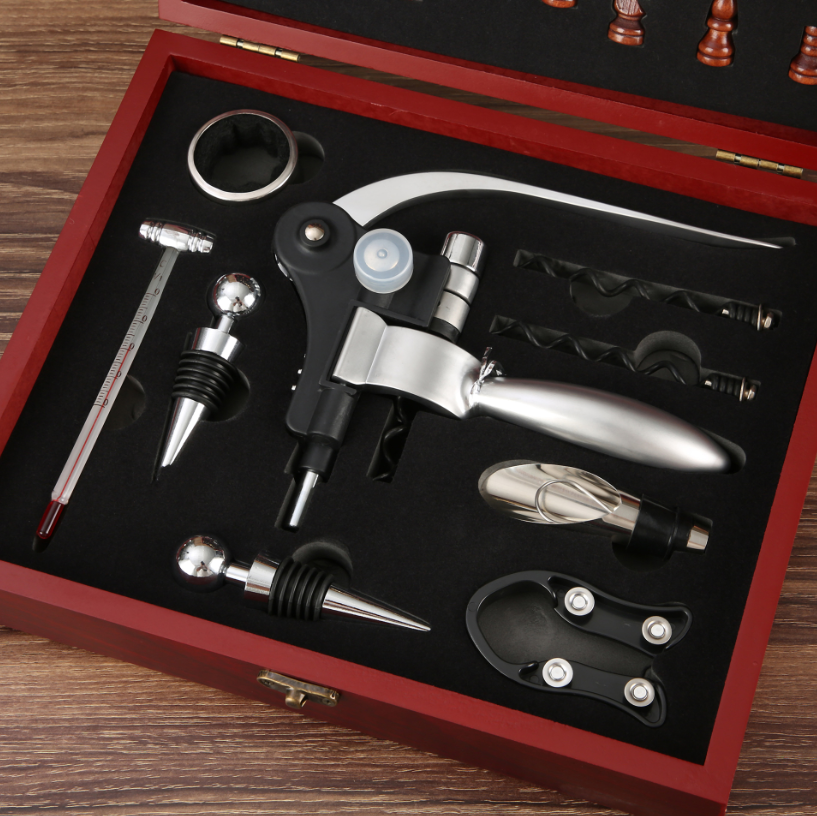 Набор для вина сомелье Шахматы 9 предметов в подарочном деревянном кейсе Бордо Кременчуг - изображение 2