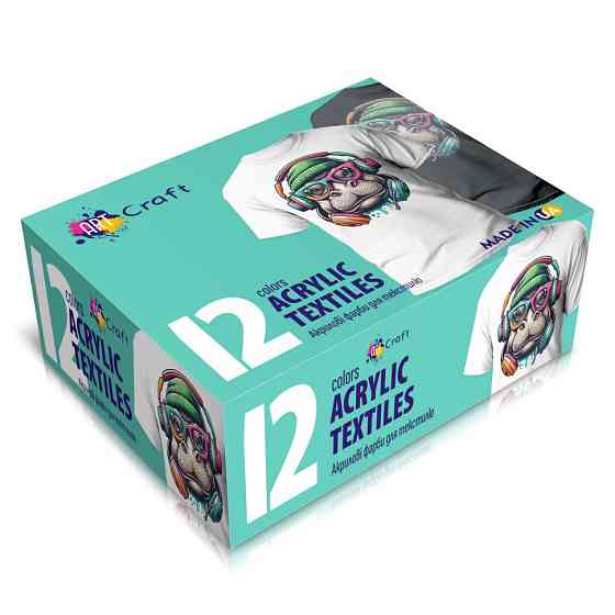 Набір акрилових фарб для текстилю 5027-AC 12 кольорів по 20 мл. Вінниця