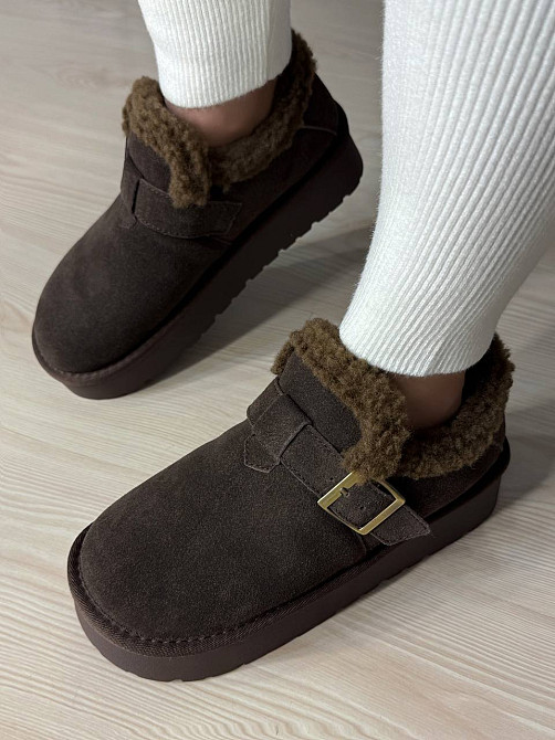 Ботинки женские Hengji 003-7 угги натуральная замша с пряжкой коричневые, 40, 25 см Киев - изображение 19