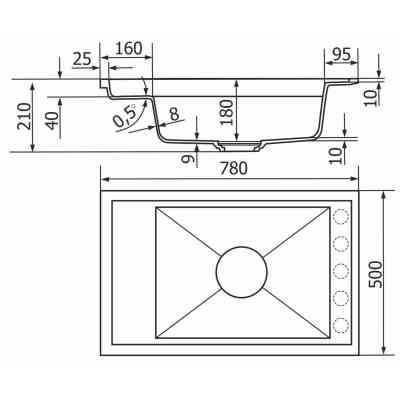 Мийка кухонна GRANADO Optimal Estella black (+ змішувач Badalona LUX inox + дозатор Redondo inox + коши (ksg0201) Вінниця