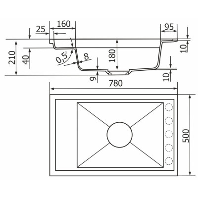 Мийка кухонна GRANADO Optimal Estella black (+ змішувач Badalona LUX inox + дозатор Redondo inox + коши (ksg0201) Вінниця - фото 5