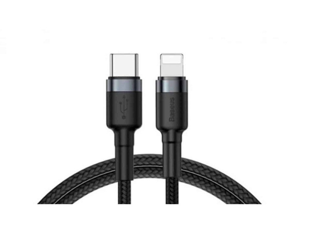Кабель Baseus Cafule Cable Type-C to iP PD 18W 1m Gray+Black Київ - фото 1