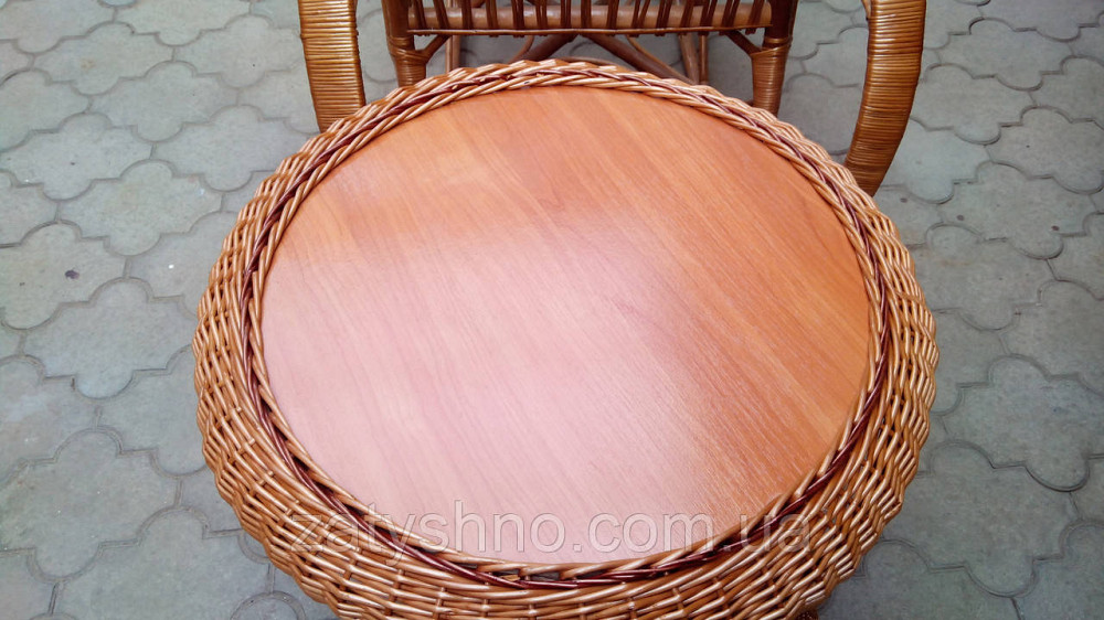Стол из лозы круглый плетеный журнальный Киев - изображение 3