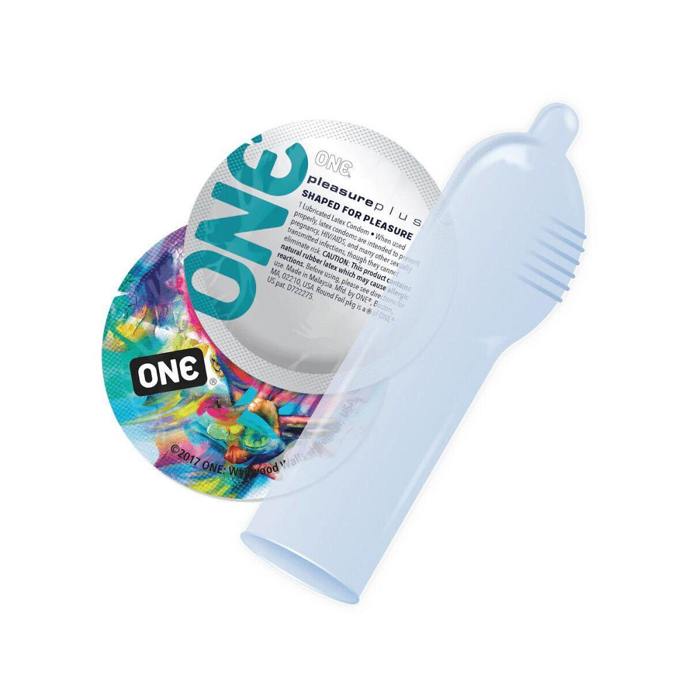 Презервативы ONE Pleasure Plus, 12 шт, с ребристым участком на конце, подарочная упаковка-тубус Sex Aura Киев - изображение 2