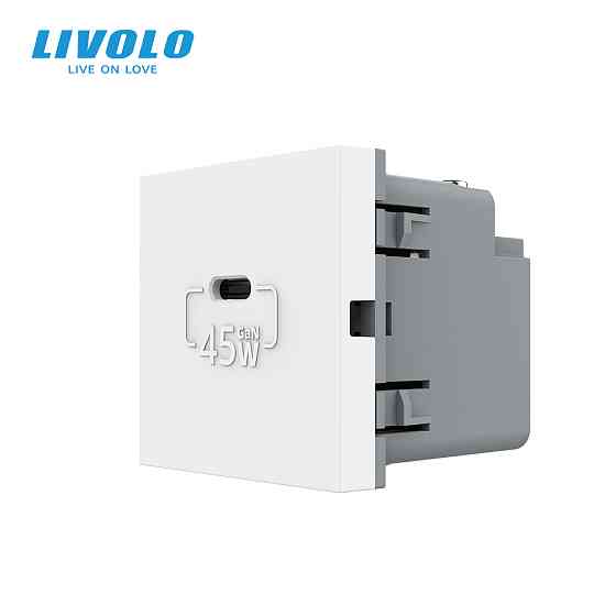LIVOLO USB Type-C розетка LIVOLO, PD 45W, Power Delivery, швидка зарядка, золота, модуль (VL-FC Коломия