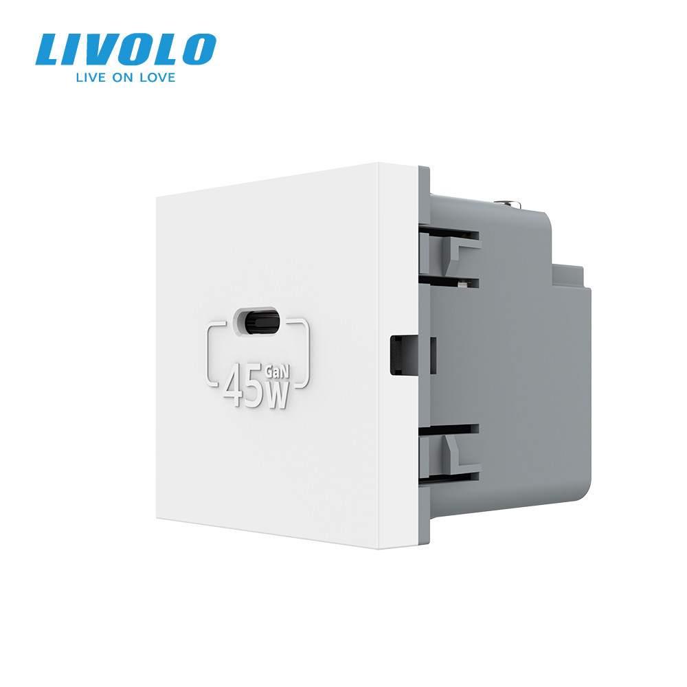 LIVOLO USB Type-C розетка LIVOLO, PD 45W, Power Delivery, швидка зарядка, золота, модуль (VL-FC Коломия - фото 2