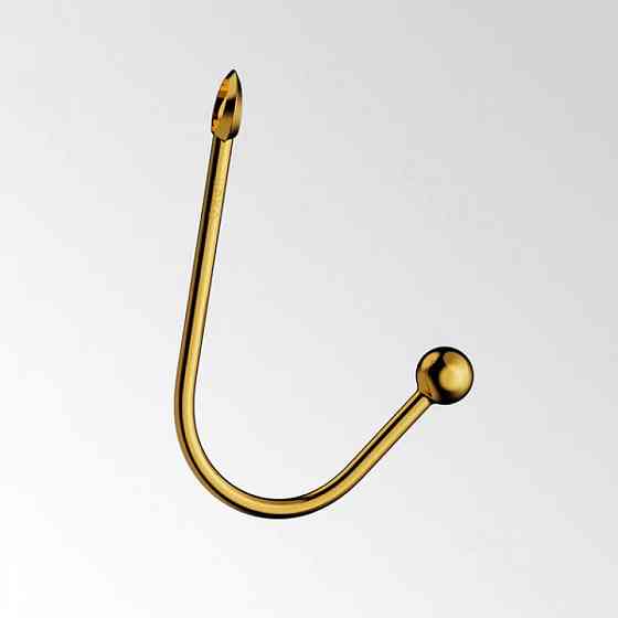 Вагінальний / анальний гак UPKO Hook золотистий, з кулькою на кінці та кільцем для фіксації Sex Aura Київ