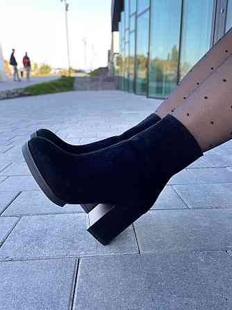 Valiente Женские ботинки VALIENTE Слава черные замша натуральная каблук 9см высота 14см (2652) Коломия