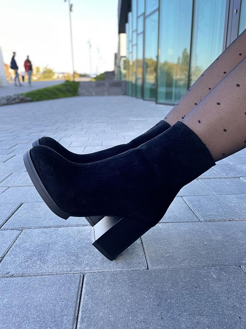 Valiente Женские ботинки VALIENTE Слава черные замша натуральная каблук 9см высота 14см (2652) Коломия - фото 3