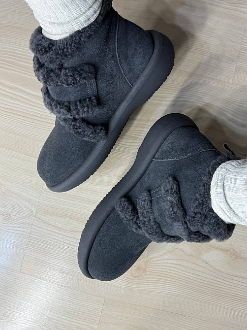 Ботинки женские Hengji 13-9 угги замшевые на меху с опушкой серые, 39, 24,5 см Киев - изображение 10