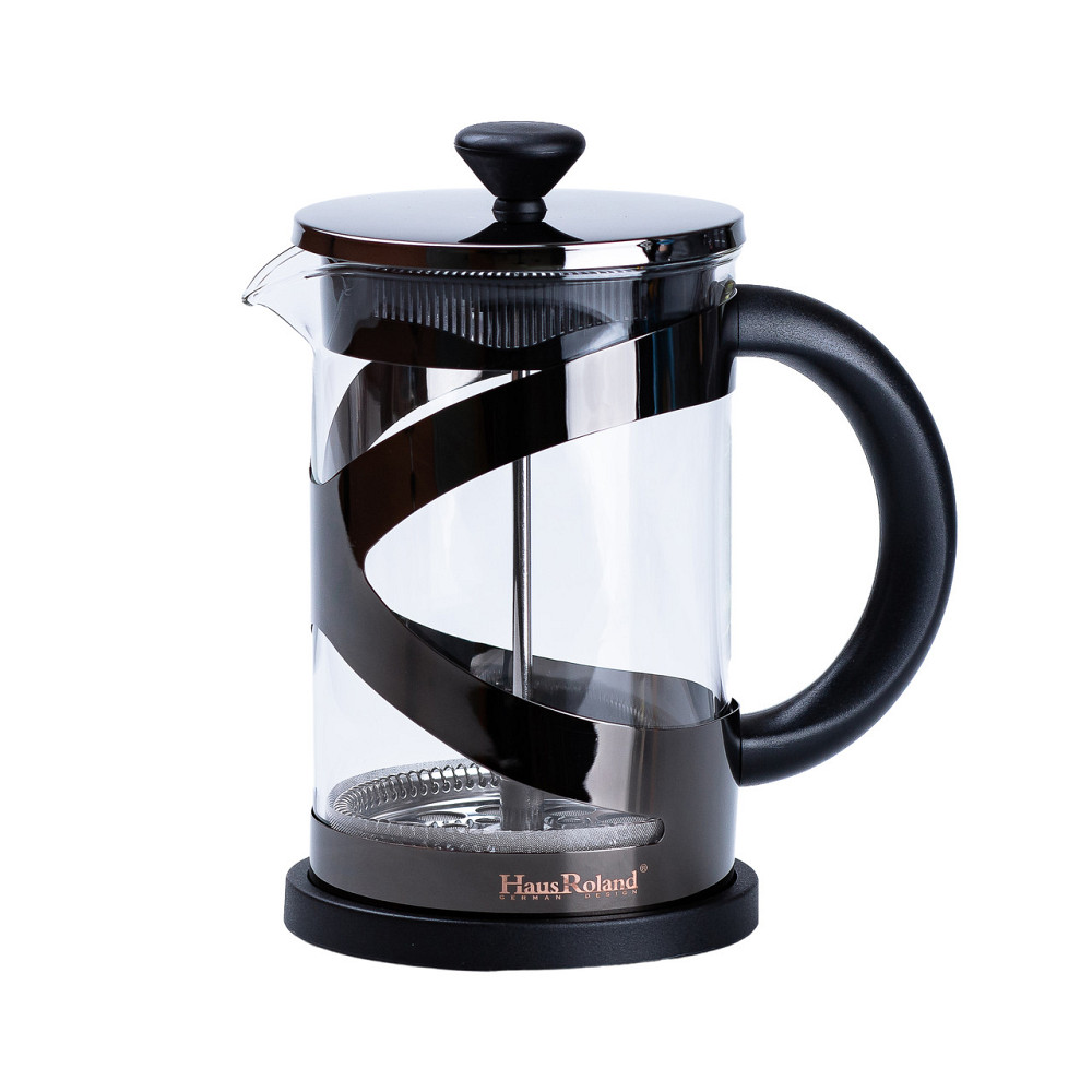 Чайник прозорий заварювальний з френч пресом 800 мл Чорний HP33540B Коломия - фото 1
