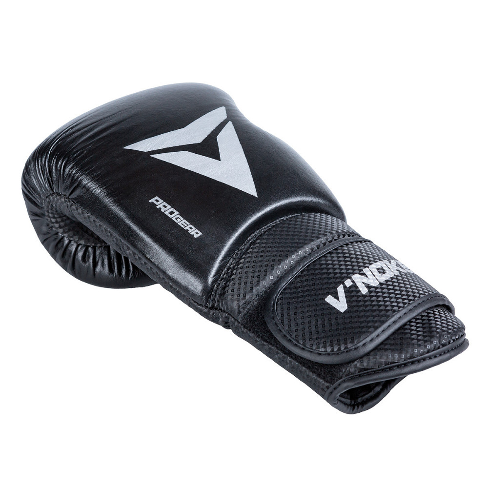 Боксерські рукавички для боксу та єдиноборств чорні на липучці натуральна шкіра 10 унцій V`Noks Optima Київ - фото 7