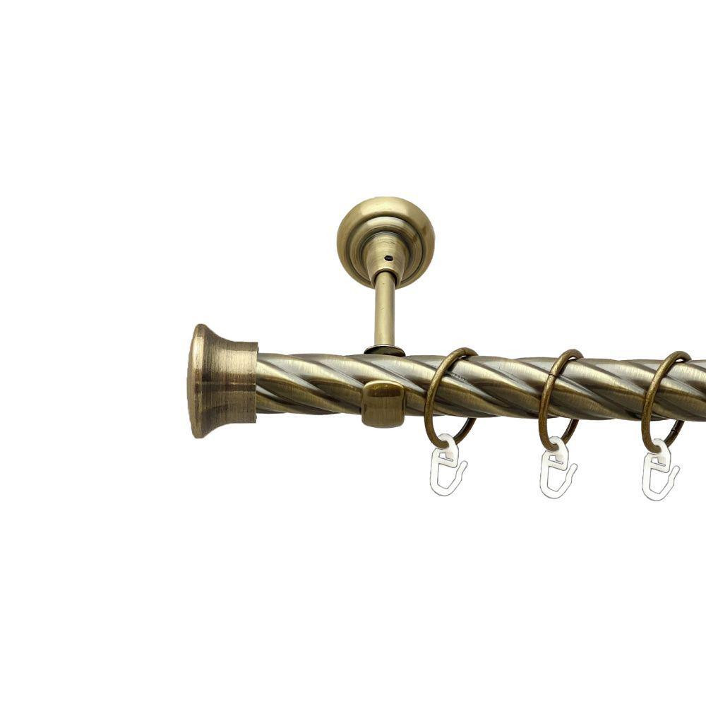 Карниз Orvit Дуо металевий однорядний відкритий скручена труба кільце металеве Антик 25 мм 160 см Львов - изображение 1