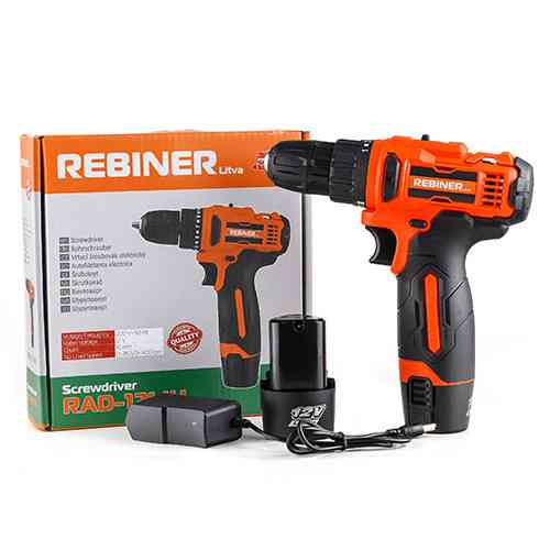 Акумуляторний шурупокрут Rebiner RAD-12LiH (12 В, 1400 об./хв) — Потужний інструмент із гарантією 36 міс Львів