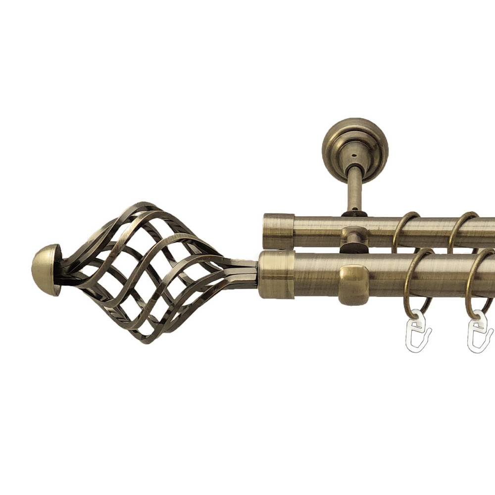 Карниз Orvit Арезо металевий дворядний відкритий Антик 25\19 мм 240 см (4199006) Львов - изображение 1