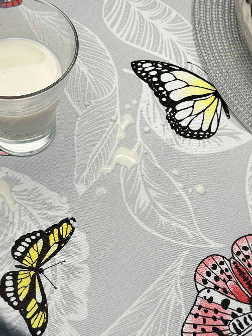 Ecotton Скатертина Ecotton DUCK 170х200 см водовідштовхувальна сіра 5725-13 Метелики Коломия - фото 1