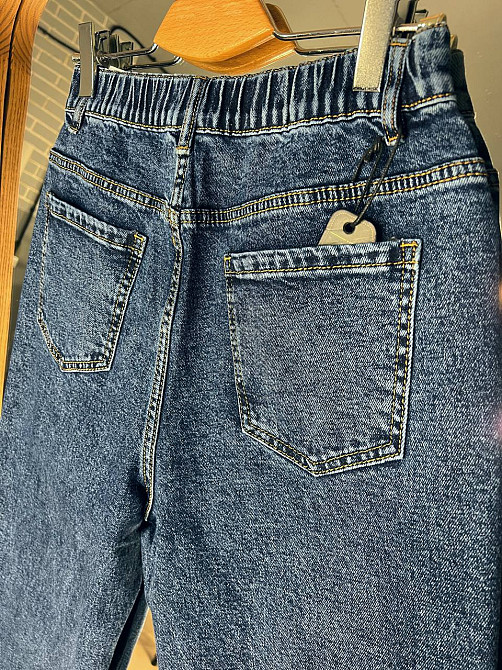 Джинси жіночі Ladyn 749 MOM jeans великі розміри резинка на талії по спині стрейчеві сині, синій, 30, 30, 80 см, 108 см Київ - фото 12