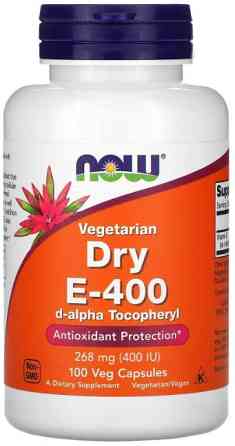 Вітамін Е Now Foods Vegetarian Dry E-400 268 мг 100 вег капсул Київ