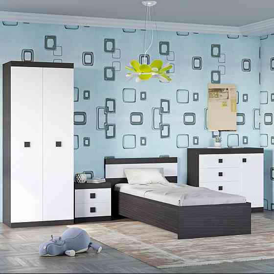 Спальня Детская Эверест Соната Комплект 7 (модульная - 4 элемента) венге темный + белый (DTM-2590) Львов