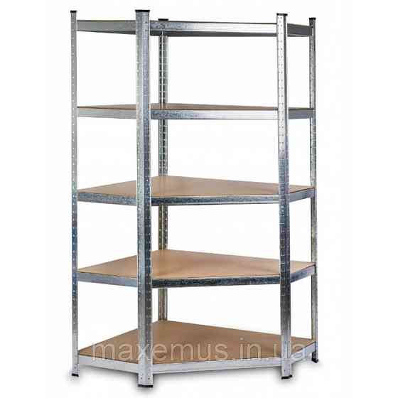 Стеллаж угловой металлический торговый Siker CGS40 полочные стеллажи для дома в гараж магазин и подвал Мостиська