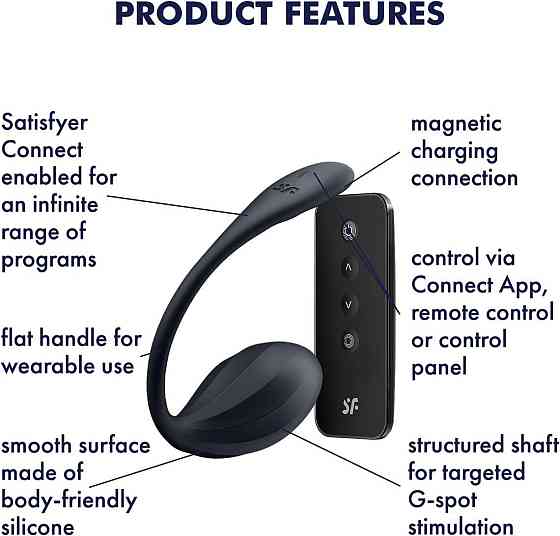 Смарт-віброяйце Satisfyer Ribbed Petal Connect App Black, керування зі смартфона, пульт ДК Sex Aura Київ