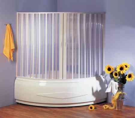 Ширма для ванны и душа угловая полукруглая  900х900х1850мм Днепр