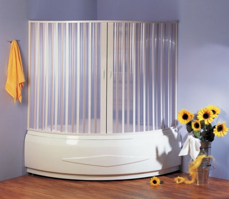 Ширма для ванны и душа угловая полукруглая  900х900х1850мм Днепр - изображение 1