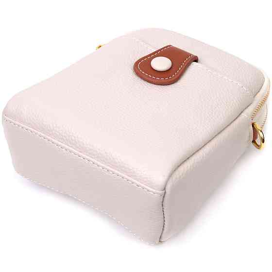 Стильная сумка трапеция для женщин из натуральной кожи Vintage 22270 Белая Киев