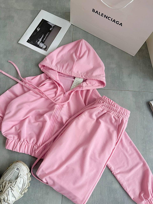 Жіночий повсякденний костюм трійка: кофта топ і штани двонитка Одеса - фото 4