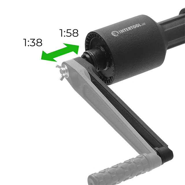 Ключ балонний роторний для вантажних авто, 380 мм, передавальне відношення 1:58/1:38, макс. крутний момент 3800 Nm, головки 32, 33 Київ - фото 10