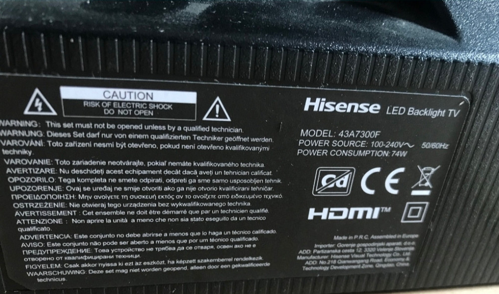 Телевизор : HISENSE 43A7300F. Харків - фото 1